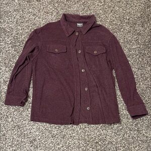 32 Degrees Women's Deep Plum Button-Up Sweater Shirt